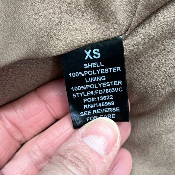 VICI Brown Floral Long Sleeve Smocked Waist Mini Dress With Ruffled Hemline XS - Picture 12 of 12